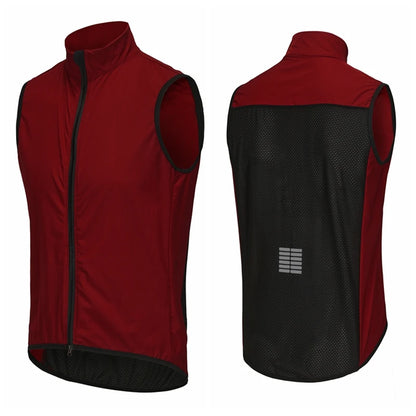 Red and black sleeveless jacket  on a white background