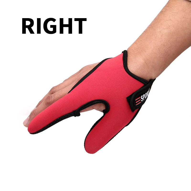 Red glove on a hand with 'RIGHT' text on a white background