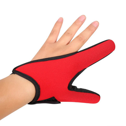 Red left-handed glove on a white background with 'LEFT' text.