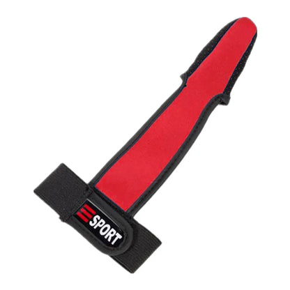 Red wrist wrap with black strap on a white background