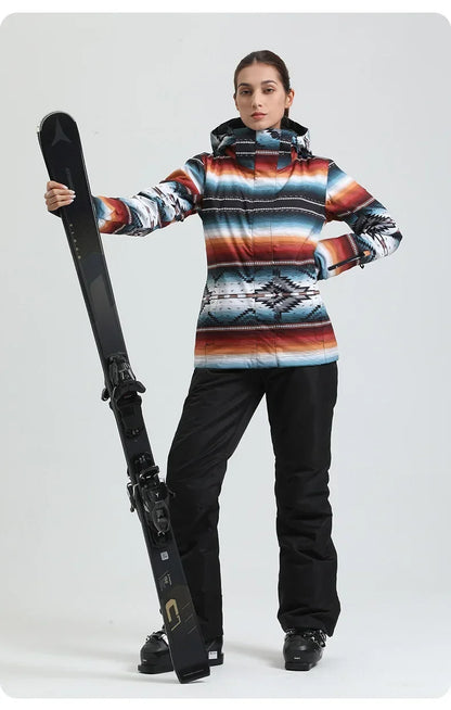 Skiing Hoodie Jacket Outdoor Warm Ski Coats Windproof Waterproof Ski Tops Women Sports Snowboard Jacket Winter New Snow Clothing