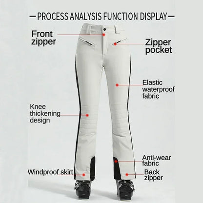 Ladies High Elasticity Ski Pants – Slim Fit Women’s Waterproof Snow Pants
