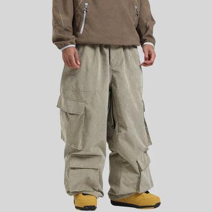 Baggy Snowboard Pants by Dollplus – Multi-Pocket, Windproof & Thermal Ski Wear