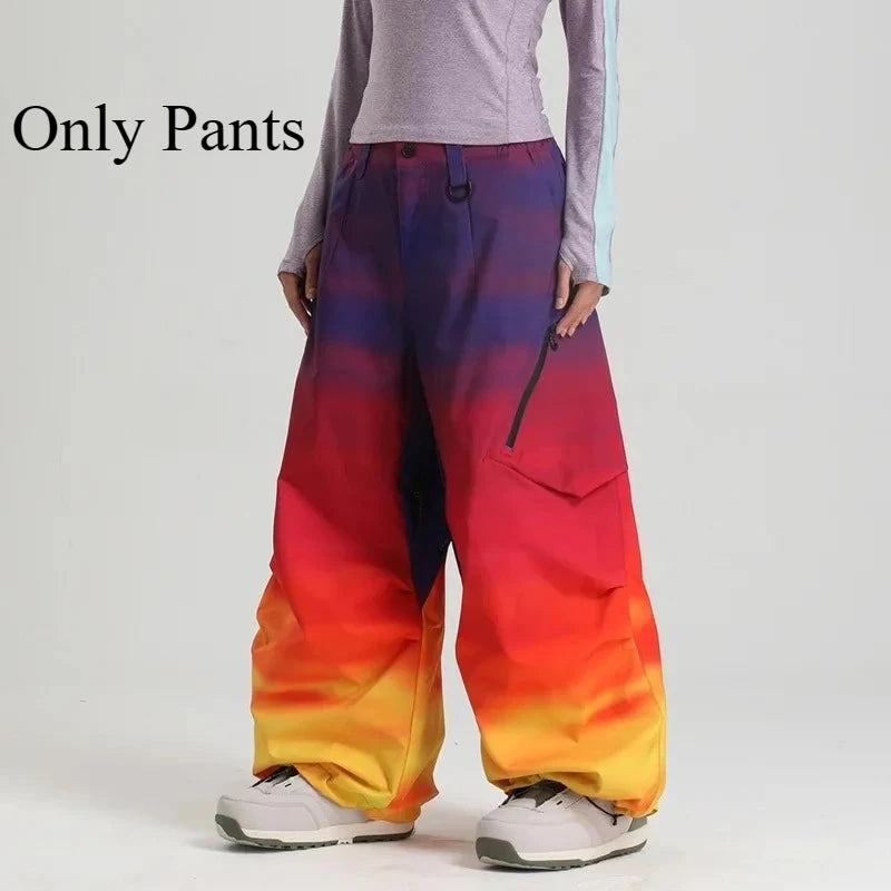 Dollplus Women’s Waterproof Ski Pants – Windproof Baggy Snowboard Trousers for Winter Sports