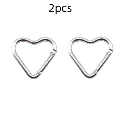Outdoor Carabiner Heart Shape Keychain Clip Aluminum Alloy Rings Climbing Clips Spring Snap Hook Carabiner Durable