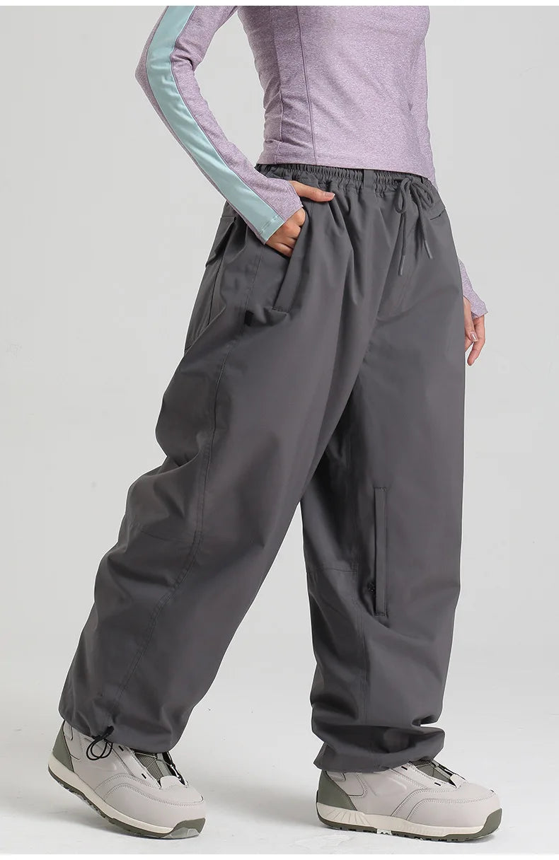 Women’s Baggy Ski Pants by Dollplus – Breathable, Waterproof, and Windproof Snowboard Trousers fro Men
