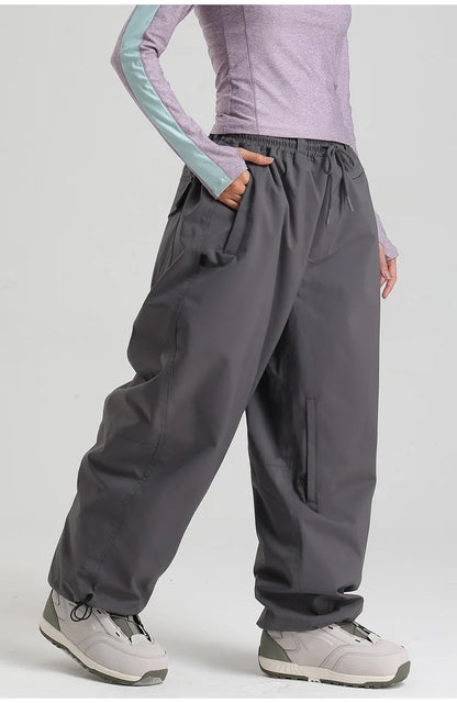 Women’s Baggy Ski Pants by Dollplus – Breathable, Waterproof, and Windproof Snowboard Trousers fro Men