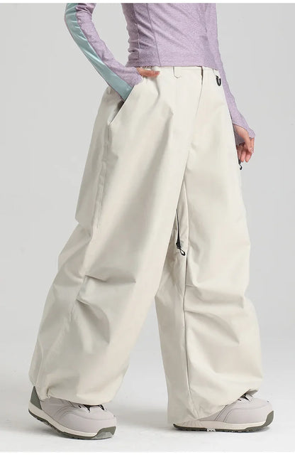 Dollplus Women’s Waterproof Ski Pants – Windproof Baggy Snowboard Trousers for Winter Sports