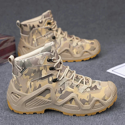 Oxford Waterproof Tactical Boots Men's Outdoor Non-slip Climbing Hiking Sports Shoes 45Plus Size Camouflage Work Shoes 46