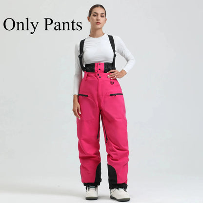 New Unisex Ski Pants Women Windproof Waterproof Snow Strides Warm Breathable Thickened Winter Outdoor Snowboarding Trousers