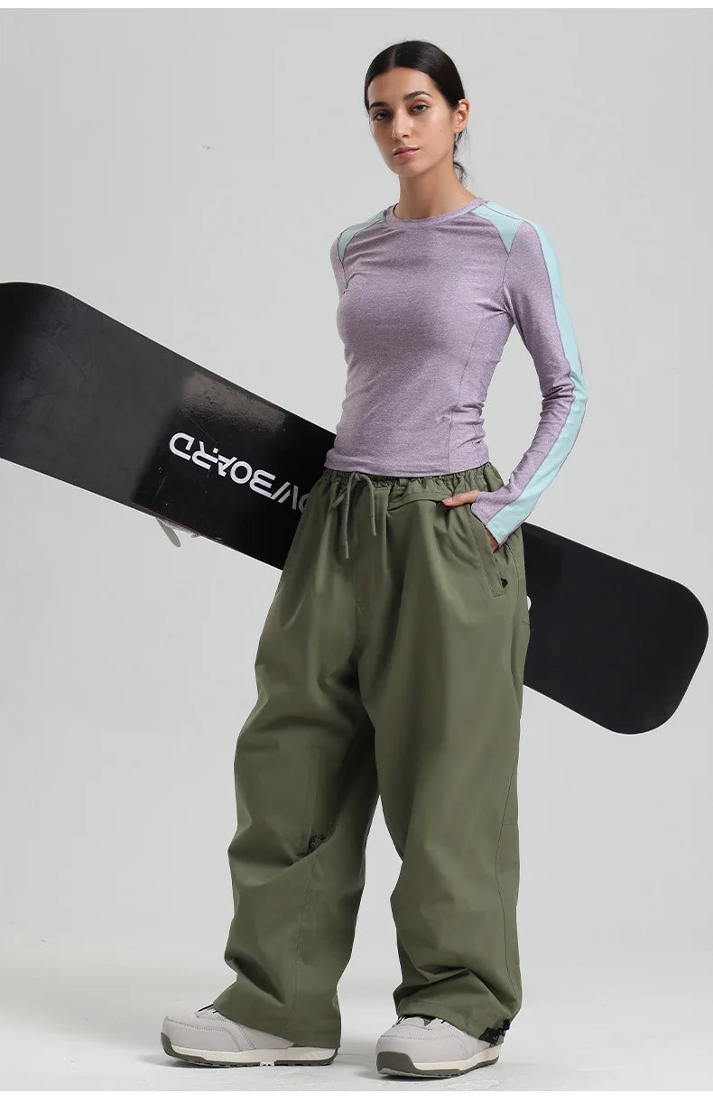 Dollplus Baggy Ski Pants – Waterproof Windproof Snowboard Trousers for Men & Women