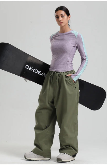 Dollplus Baggy Ski Pants – Waterproof Windproof Snowboard Trousers for Men & Women