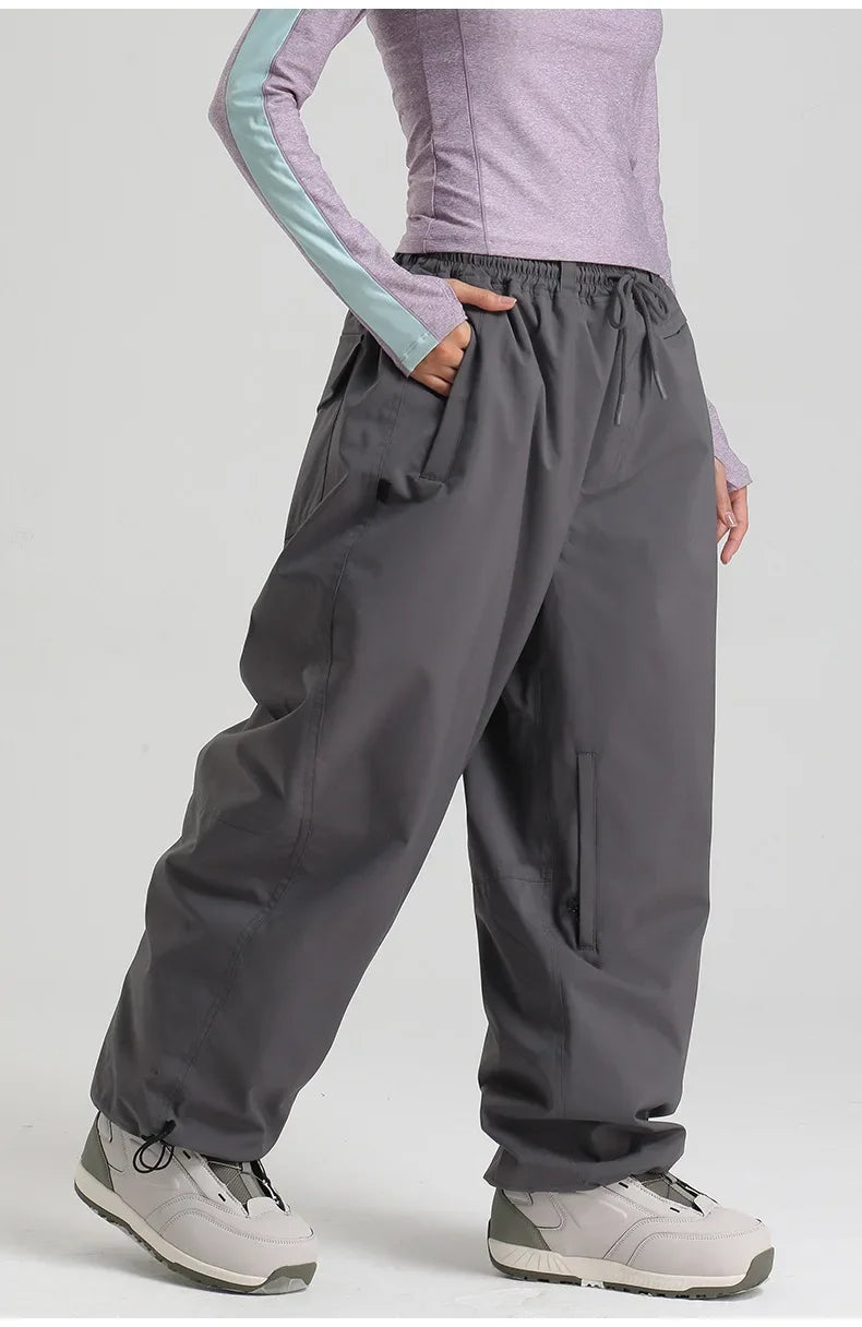 Dollplus Baggy Ski Pants – Waterproof Windproof Snowboard Trousers for Men & Women