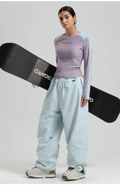 Women’s Baggy Ski Pants by Dollplus – Breathable, Waterproof, and Windproof Snowboard Trousers fro Men
