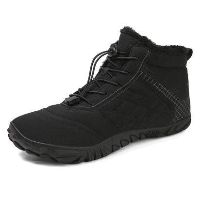 Men's Women's Winter Barefoot Hiking Boots, Slip On Warm Zero Drop Snow Boot, Wide Toe Box Ankle Booties, Minimalist Waterproof