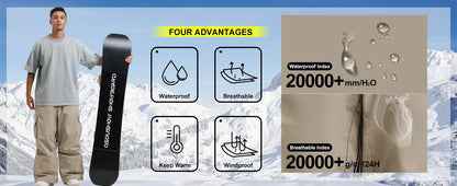 Men’s Super Baggy Snowboard Pants – Waterproof, Insulated, Loose Fit Ski Trousers