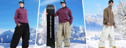 Baggy Snowboard Pants by Dollplus – Multi-Pocket, Windproof & Thermal Ski Wear