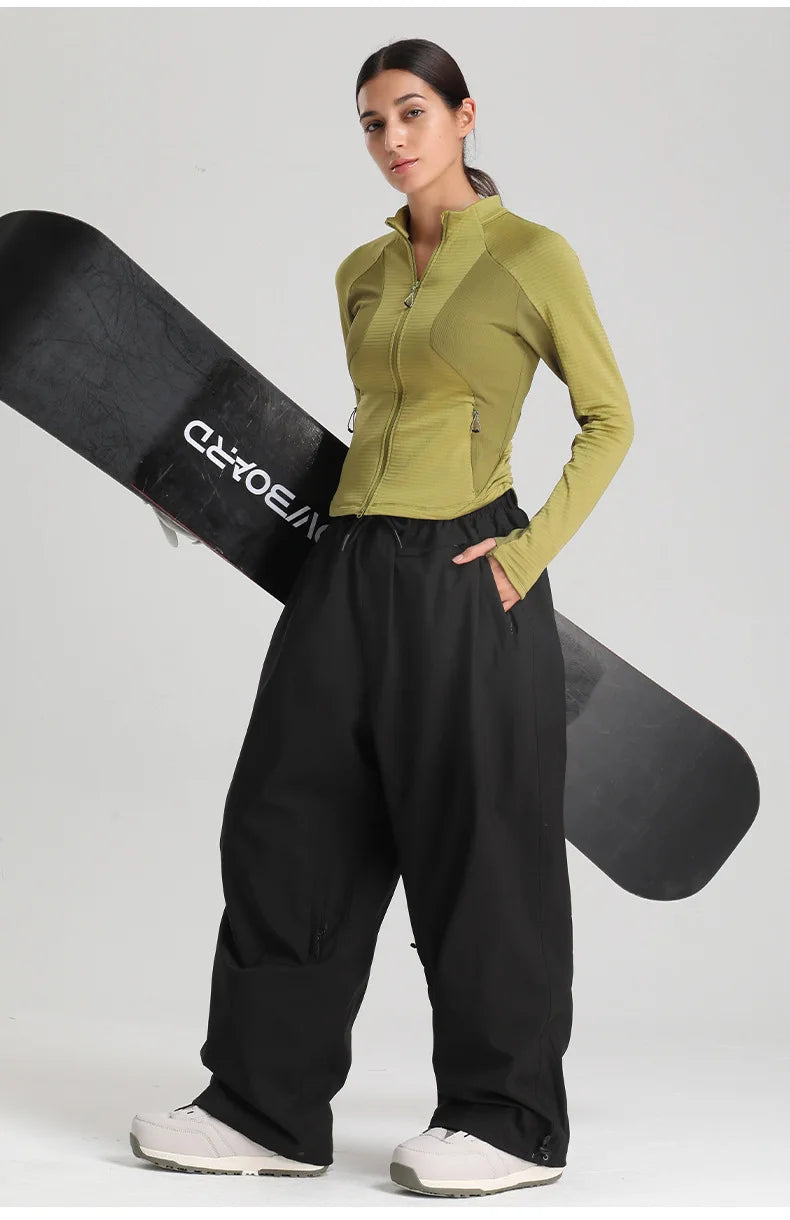 Women’s Baggy Ski Pants by Dollplus – Breathable, Waterproof, and Windproof Snowboard Trousers fro Men