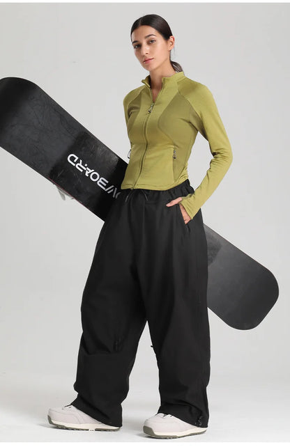 Women’s Baggy Ski Pants by Dollplus – Breathable, Waterproof, and Windproof Snowboard Trousers fro Men