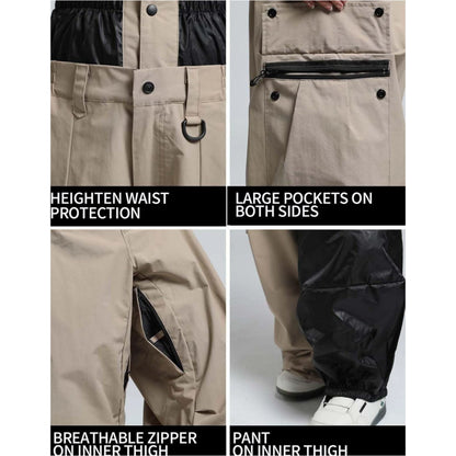 Men’s Super Baggy Snowboard Pants – Waterproof, Insulated, Loose Fit Ski Trousers