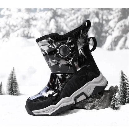Winter Children's Cotton Shoes Anti-Slip Ice Claw High-Top Waterproof Fleece-Lined Snow Boots for Girls And Boys Hot Sale Of The