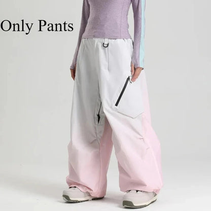Dollplus Women’s Waterproof Ski Pants – Windproof Baggy Snowboard Trousers for Winter Sports