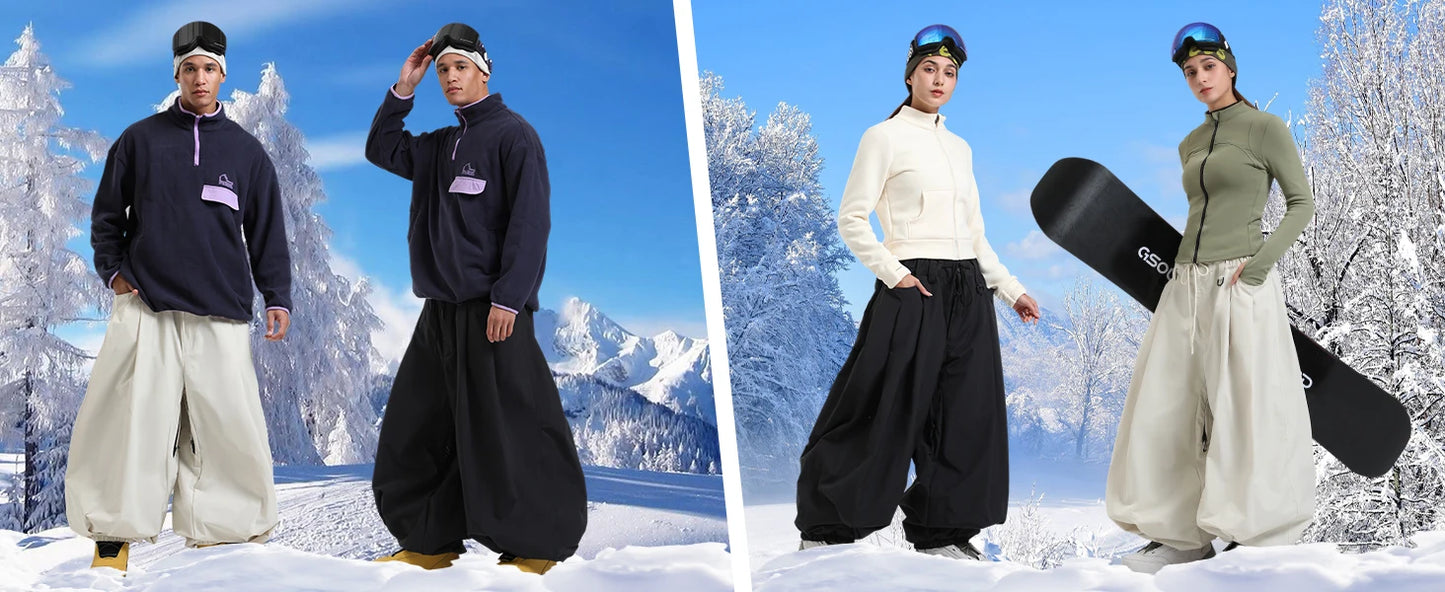 Baggy Snowboard Pants for Men – Waterproof Ski Pants with Thermal Insulation