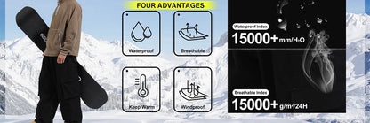 Baggy Snowboard Pants by Dollplus – Multi-Pocket, Windproof & Thermal Ski Wear