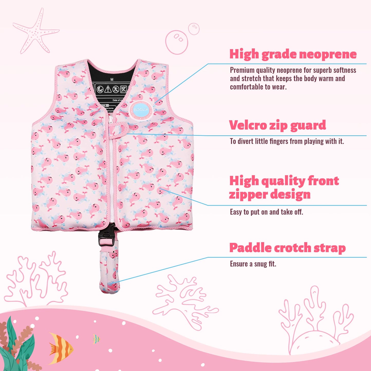 Children's Buoyancy Vest with Adjustable Belt hild Bathing Swimming Life Float Swim Gear Life Jacket Swimming Pool Accessories