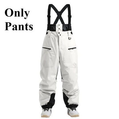 Mioigee Men’s Winter Ski Pants – Waterproof 15,000mm Snowboard Overalls, Thickened Warm Trousers