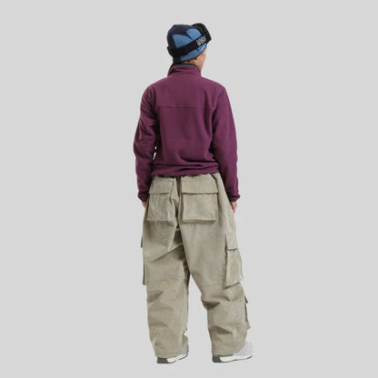 Baggy Snowboard Pants by Dollplus – Multi-Pocket, Windproof & Thermal Ski Wear