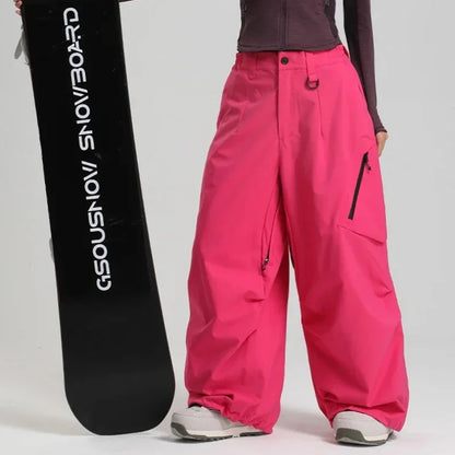 Dollplus Women’s Waterproof Ski Pants – Windproof Baggy Snowboard Trousers for Winter Sports