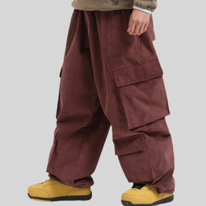 Baggy Snowboard Pants by Dollplus – Multi-Pocket, Windproof & Thermal Ski Wear