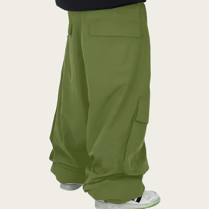 Dollplus Men’s Baggy Ski Pants 2025 – Loose Fit Cargo Snowboard Overalls, 3L Waterproof