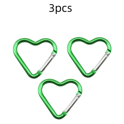 Outdoor Carabiner Heart Shape Keychain Clip Aluminum Alloy Rings Climbing Clips Spring Snap Hook Carabiner Durable