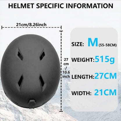 SMITHDRIFT Unisex Ski Helmet Half-covered Skiing Snowboard Winter Sports Helmet Snow Skating Integrally-Molded Helmet  Youth