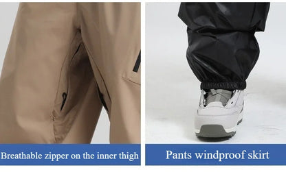 Dollplus Women’s Waterproof Ski Pants – Windproof Baggy Snowboard Trousers for Winter Sports
