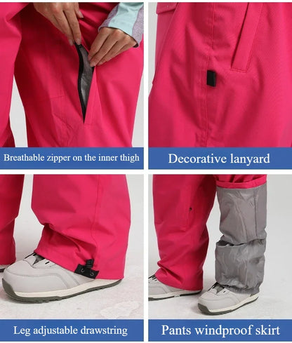 Women’s Baggy Ski Pants by Dollplus – Breathable, Waterproof, and Windproof Snowboard Trousers fro Men