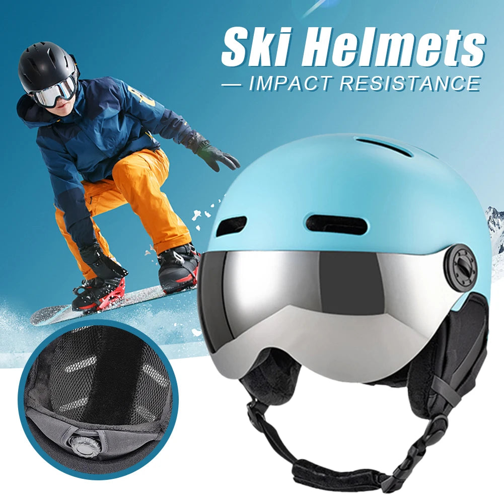 Skiing Helmet Snowboard Helmet With Detachable Glasses Winter Outdoor Sports Ski Helmet Safety Skateboard Skiing Snowboard Snow