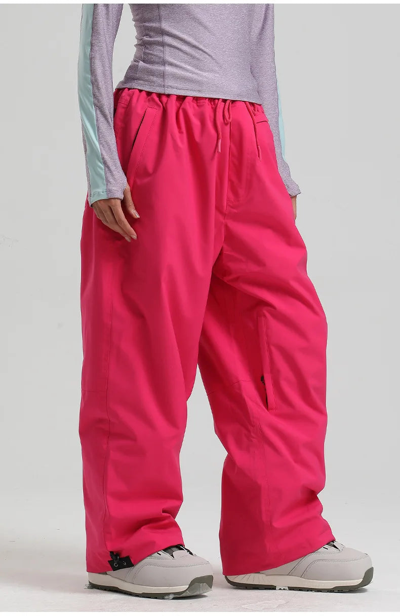 Women’s Baggy Ski Pants by Dollplus – Breathable, Waterproof, and Windproof Snowboard Trousers fro Men