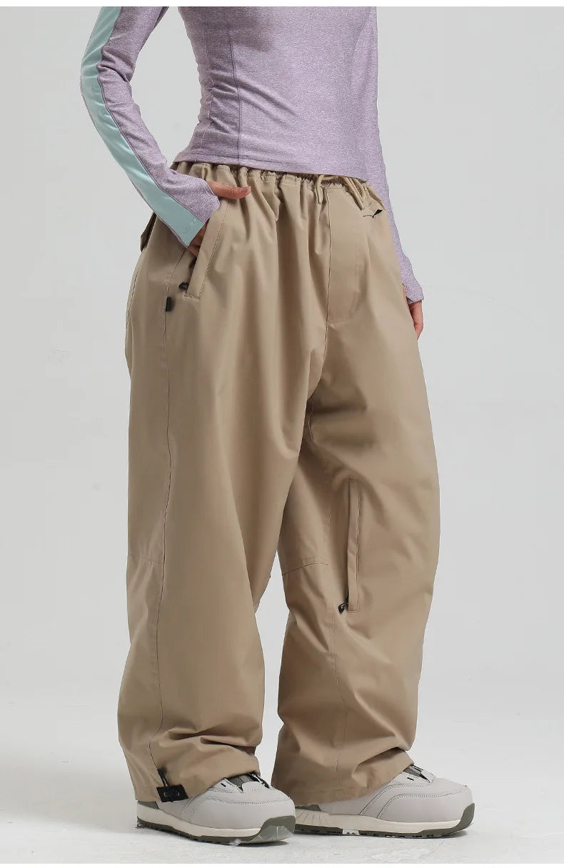 Women’s Baggy Ski Pants by Dollplus – Breathable, Waterproof, and Windproof Snowboard Trousers fro Men
