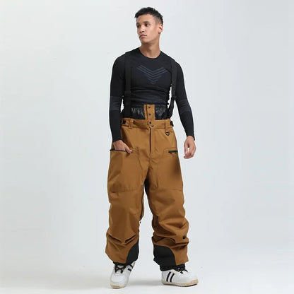 Mioigee Men’s Winter Ski Pants – Waterproof 15,000mm Snowboard Overalls, Thickened Warm Trousers