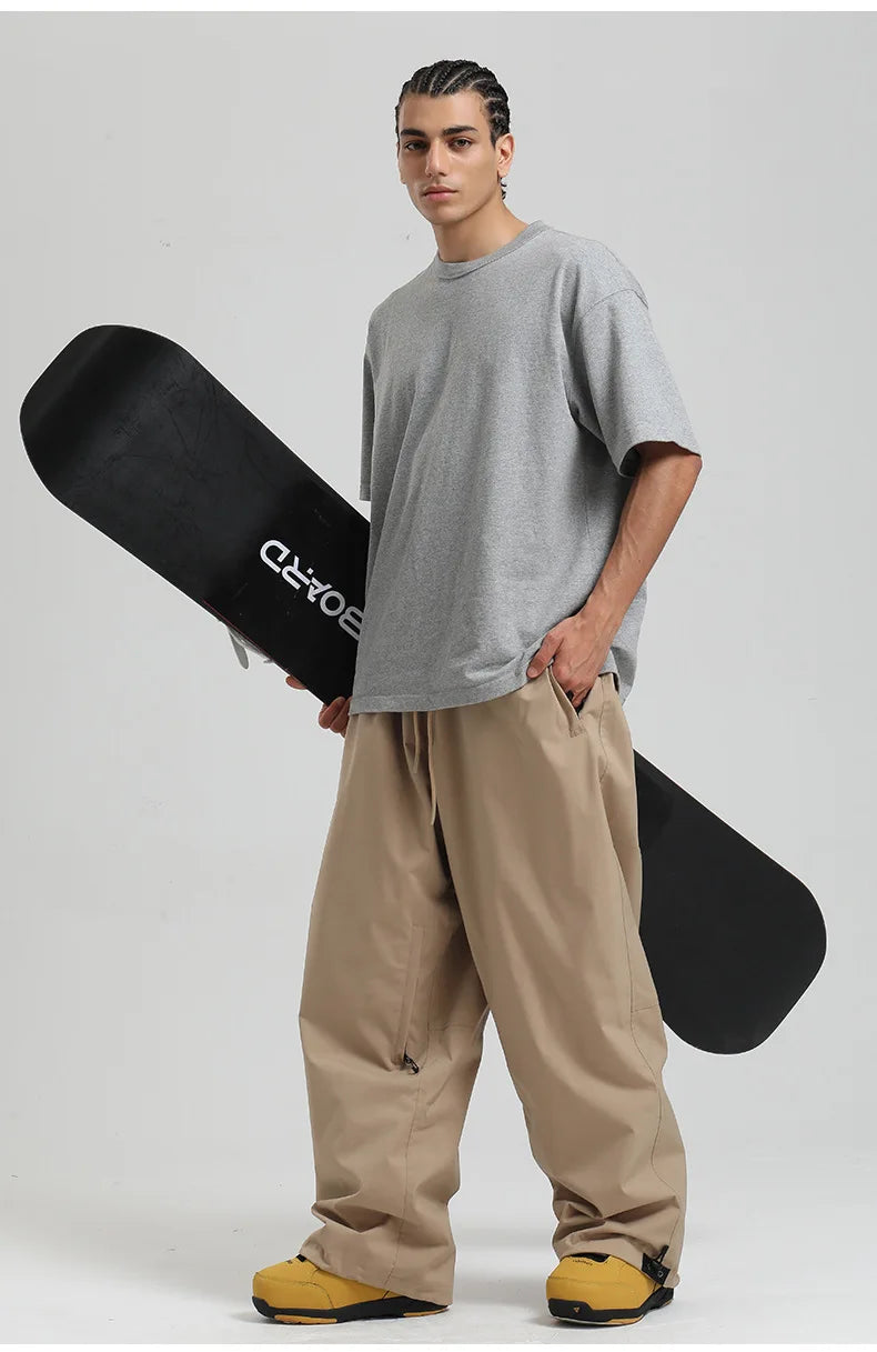 Dollplus Baggy Ski Pants – Waterproof Windproof Snowboard Trousers for Men & Women