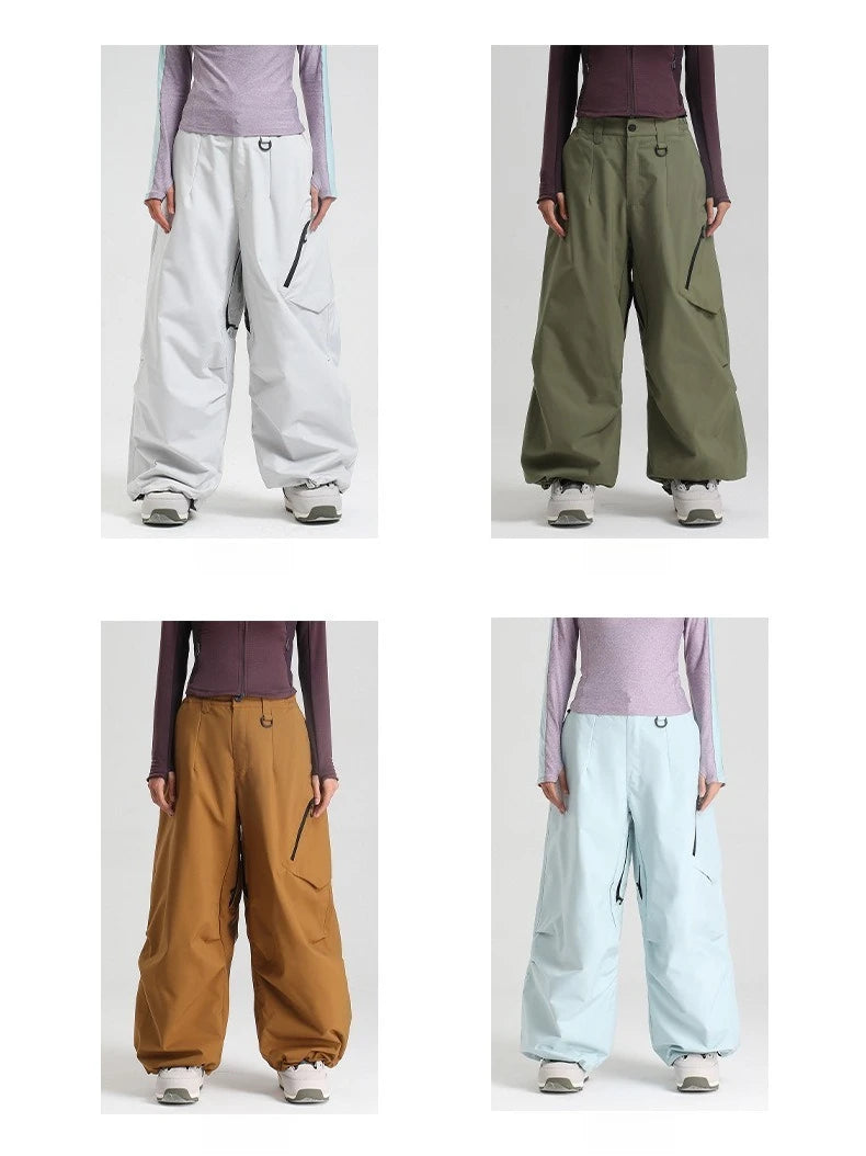 Dollplus Women’s Waterproof Ski Pants – Windproof Baggy Snowboard Trousers for Winter Sports