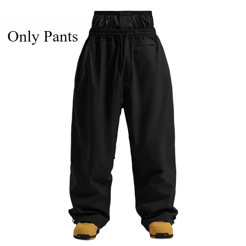Dollplus Baggy Ski Pants – Waterproof Windproof Snowboard Trousers for Men & Women