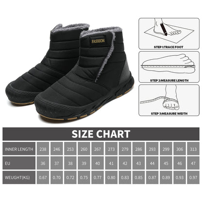 New Men Winter Snow Boots Outdoor Women Velvet Warm Walking Shoes Waterproof Ski Shoes High-Top Cotton Boots Thick Cotton Shoes