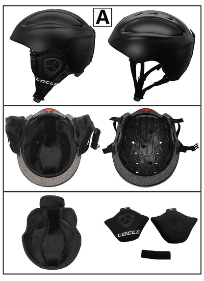 LOCLE Men Skiing Helmet Children Women Ultralight Extreme Sports Skateboard Snowboard Helmet Snowmobile Motorcycle Helmet