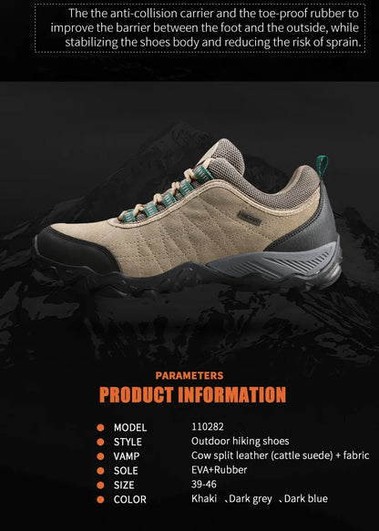 HUMTTO Hiking Shoes Mens Luxury Designer Winter Climbing Trekking Sneakers for Men Leather Outdoor Sports Work Man Shoes 110282A