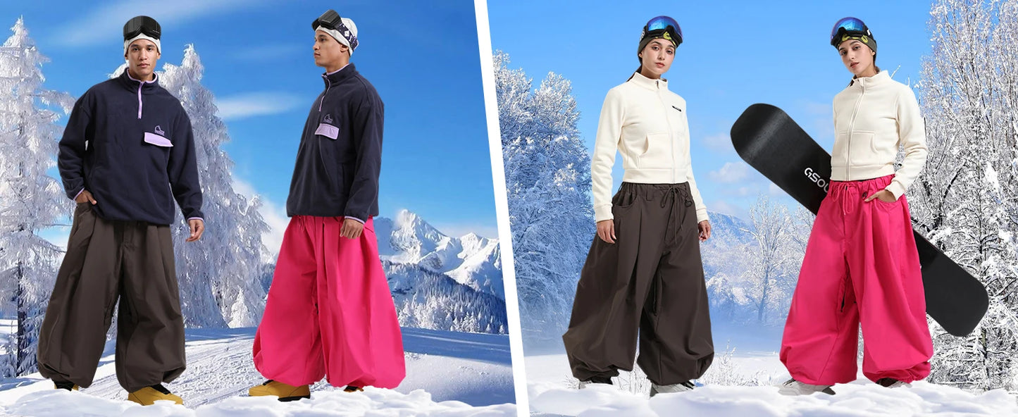 Baggy Snowboard Pants for Men – Waterproof Ski Pants with Thermal Insulation