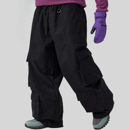 Baggy Snowboard Pants by Dollplus – Multi-Pocket, Windproof & Thermal Ski Wear